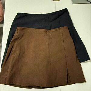 Classic Black and Brown Mini Skirts